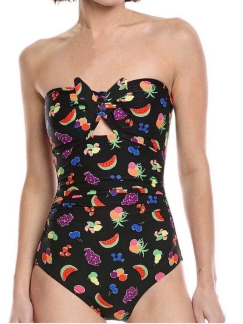 NWT Kate Spade Black One Piece Swimsuit Colorful Fruit Print Bathing Suit - Picture 4 of 16